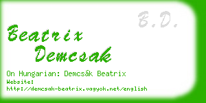 beatrix demcsak business card